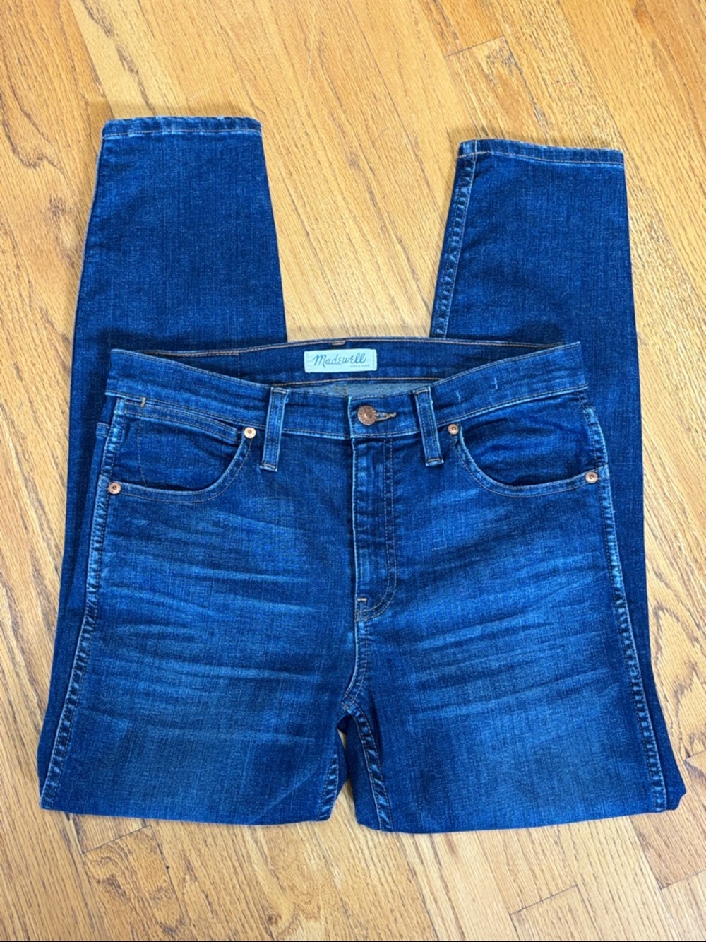 Madewell 9" High Riser Skinny Skinny Crop Stretch Blue Jeans Size W/28 - Picture 4 of 13